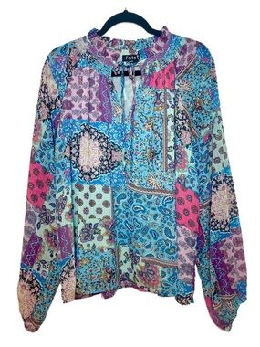 Fate “All We Know" Mixed Print Blouse